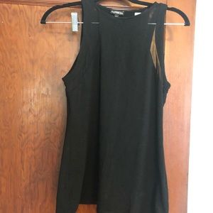 Express black tank with mesh detailing